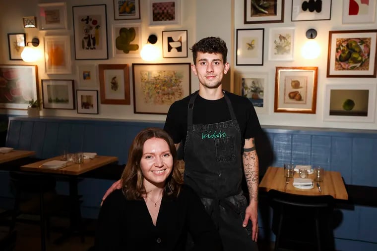 Co-owner Elizabeth Drake (left) and chef/co-owner Wyatt Piazza at their restaurant Kiddo, which is at 12th and Pine Streets.
