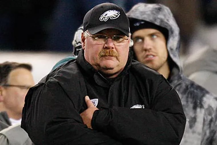 Andy Reid parted ways with defensive coordinator Sean McDermott after two seasons. (David Maialetti/Staff file photo)