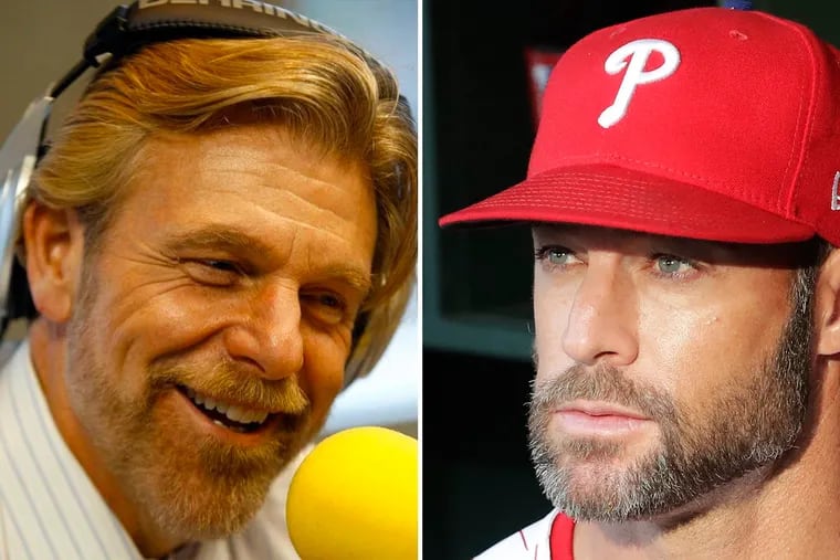 WIP host Howard Eskin (left) awkwardly asked Phillies manager Gabe Kapler about a 2013 tweet where he called for the firing of then-manager Charlie Manuel.