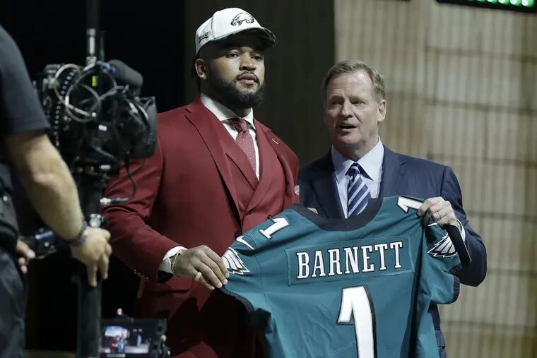 The first round of the NFL Draft is Thursday night. Barring a spectacular trade up, the defending Super Bowl champion Eagles  will be hard pressed to get another first-round blue chipper like they did with Derek Barnett last year.