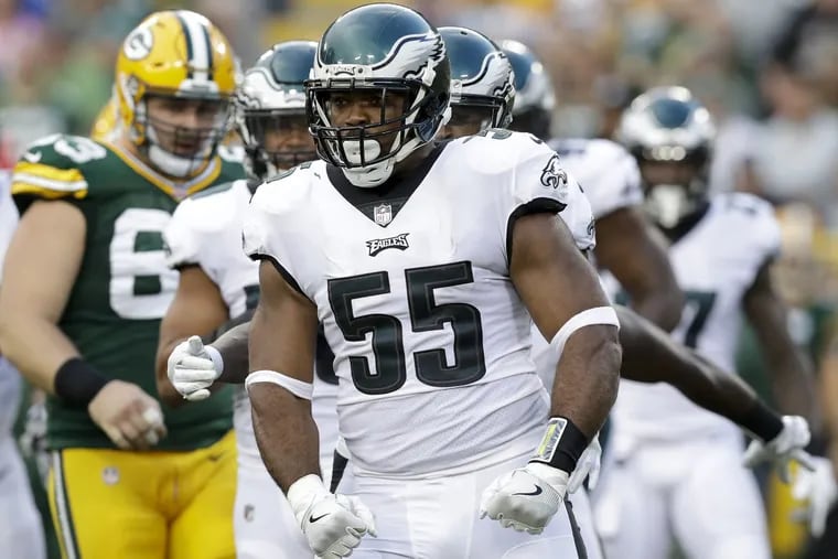 Eagles defensive end Brandon Graham during the first preseason game against the  Green Bay Packers.