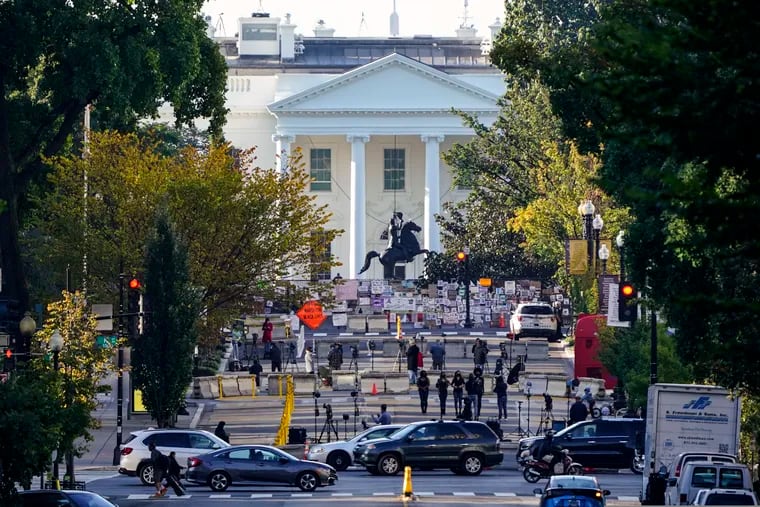 The White House is seen in Washington, early Tuesday.