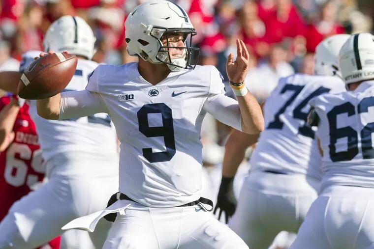 Penn State quarterback Trace McSorley (9) drops back to pass against Indiana on Saturday.