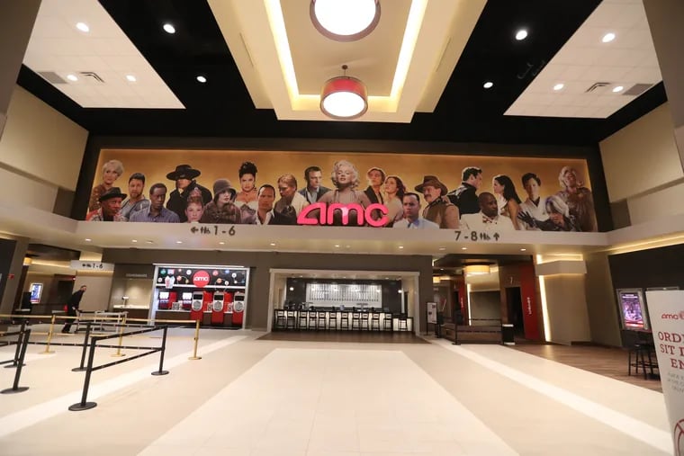 AMC's new 8-screen theater in the Fashion District, now temporarily shuttered owing to the COVID-19 pandemic.