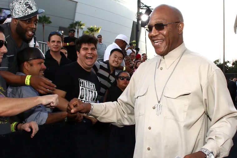 In this Aug. 10, 2015 photo, Tommy 'Tiny' Lister greeted fans as he arrived at the Los Angeles premiere of "Straight Outta Compton" at the Microsoft Theater.