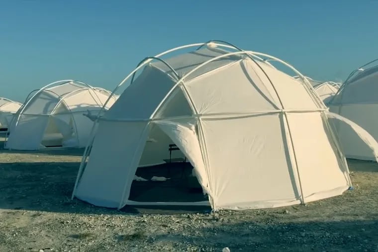 Hulu's "Fyre Fraud" shows the disaster-relief tents that were to serve as the luxury "villas" for Fyre Festival in the Bahamas in April 2017. The festival was canceled even as attendees were arriving.