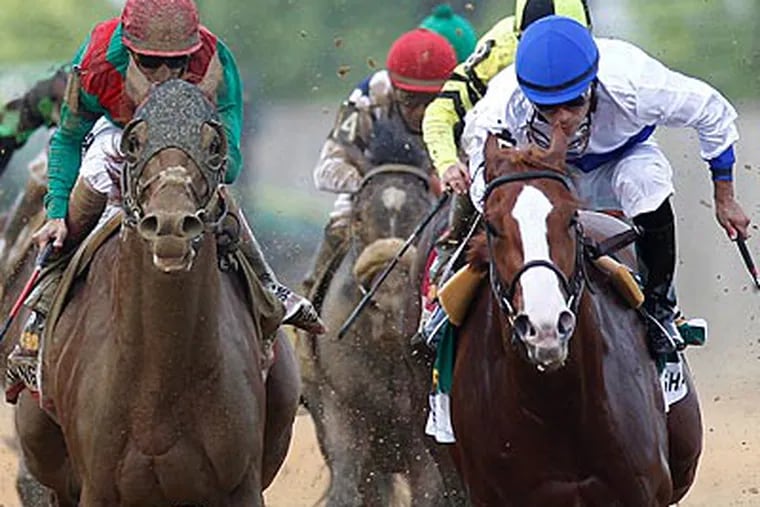 Shackleford (right) won the 136th Preakness Stakes. (John Bazemore/AP)