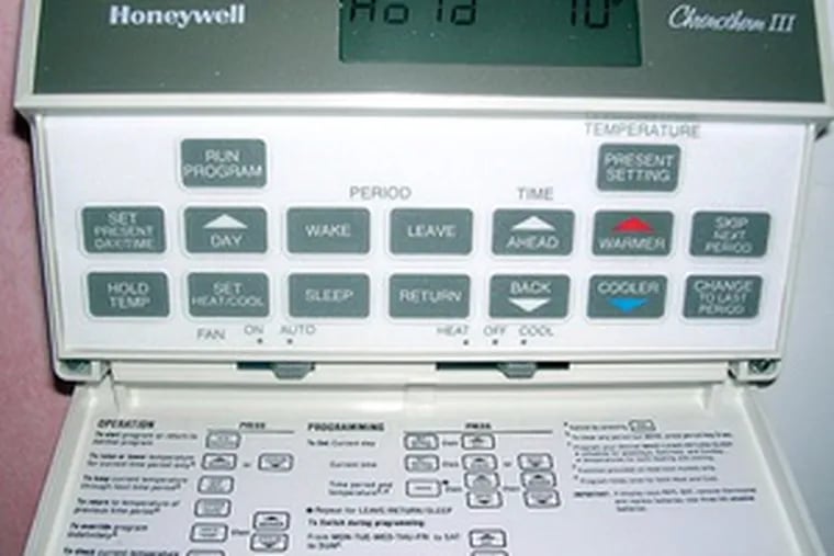 A programmable thermostat, often not recommended for heat pumps.