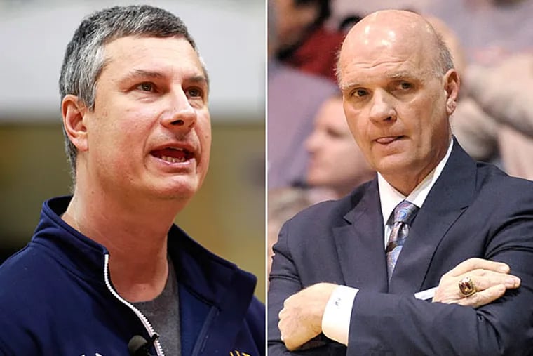 La Salle head coach Dr. John Giannini (left) and St. Joe's head coach Phil Martelli (right). (Staff an AP file photos)