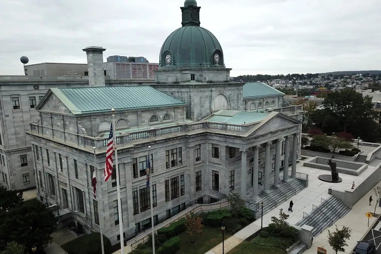 The Montgomery County Courthouse in Norristown. In a court filing the county's public defender lamented a “dysfunctional” bail system plagued by the many of same problems that are already the subject of litigation in Philadelphia.