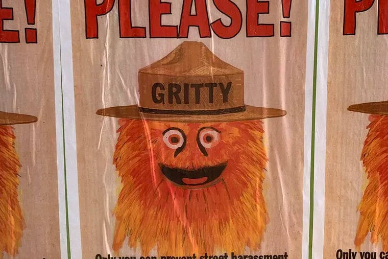 Local activist group Pussy Division put up Gritty-themed anti-street harassment posters around the city.