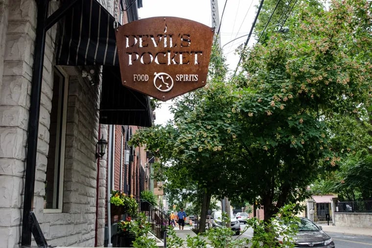 With fluid boundaries and the ability to create and change names from the ground up, Philadelphia has emerged as a city of neighborhoods. Here, a local restaurant names itself after the historic Devil’s Pocket neighborhood. Today, some consider that to be located inside Graduate Hospital or Southwest Center City.