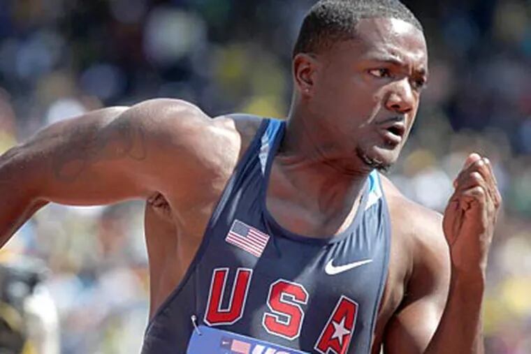 Olympic gold medalist and world record-holder, Justin Gatlin is trying to make up for lost time. (Charles Fox/Staff Photographer)