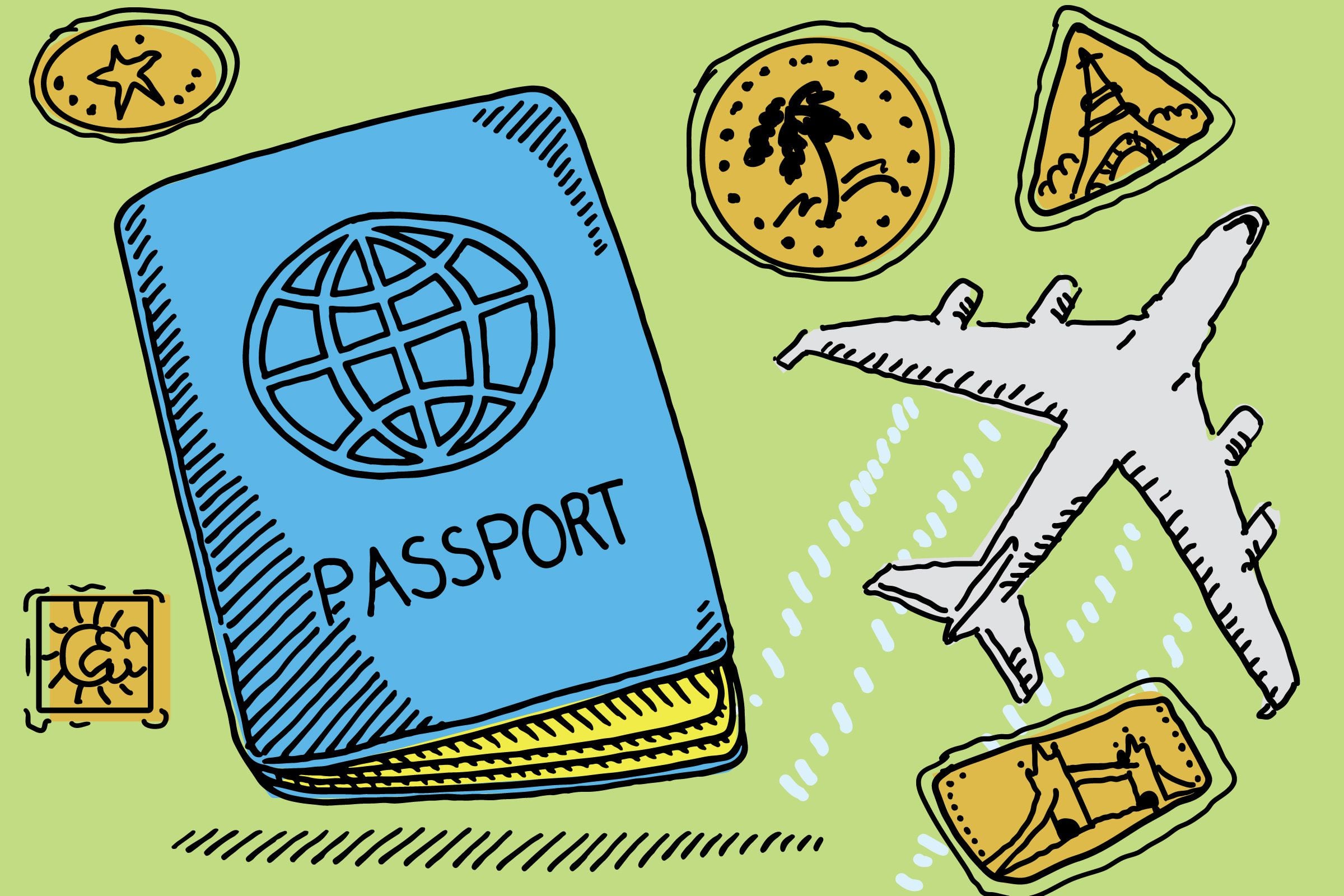 Cute Cartoon Passport Doodle Image Logo Stock Vector (Royalty Free)  1582185685 | Shutterstock, image size:2400x1600