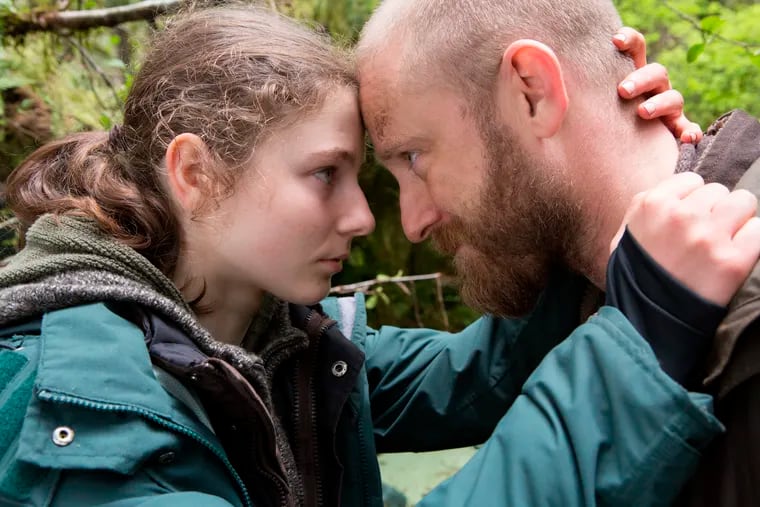 Thomasin Harcourt McKenzie, left, and Ben Foster in ';Leave No Trace.'