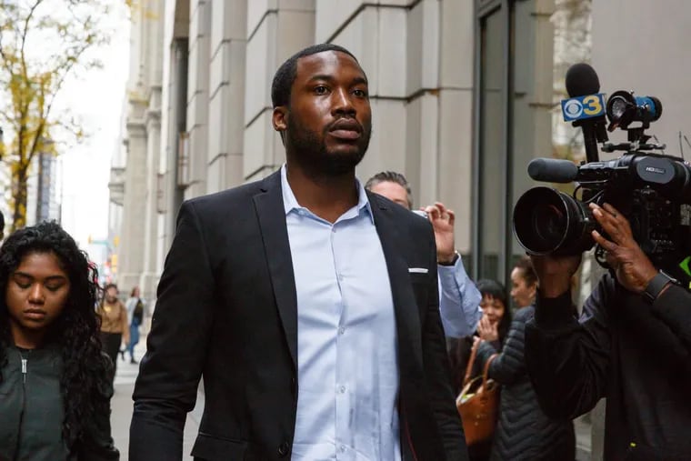 Meek Mill arrives at the criminal justice center, in Philadelphia, Monday, Nov. 6, 2017. JESSICA GRIFFIN / Staff Photographer