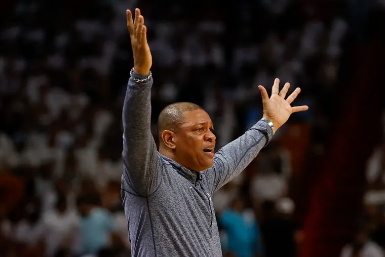 What's all this talk about firing Sixers head coach Doc Rivers? He's done a swell job. Just ask him.