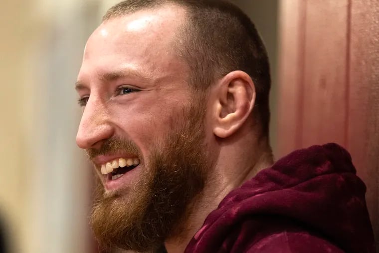 Joe Pyfer, who wrestled at Penncrest High, is in the UFC main event on Feb.10 in Las Vegas. He overcame a difficult childhood, which included an abusive father and a week sleeping on a park bench in Media. He made a surprise appearance at Penncrest during their winter sports pep rally on Feb. 2, 2024.