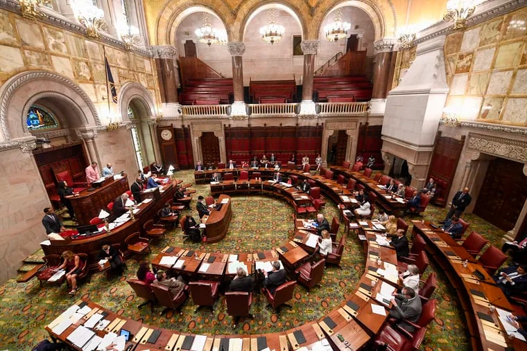 The Senate Chamber is pictured during a legislative session at the state Capitol on the last scheduled day of the 2022 legislative session Thursday in Albany, N.Y.
