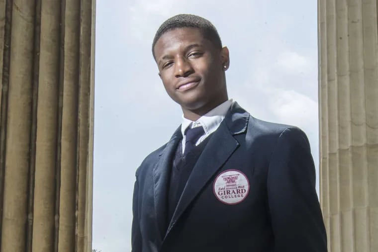 At Girard College&#039;s Founders Hall, Richard &quot;Tre&quot; Jenkins, a local Girard College student who accepted a full ride to Harvard.   MICHAEL BRYANT / Staff Photographer