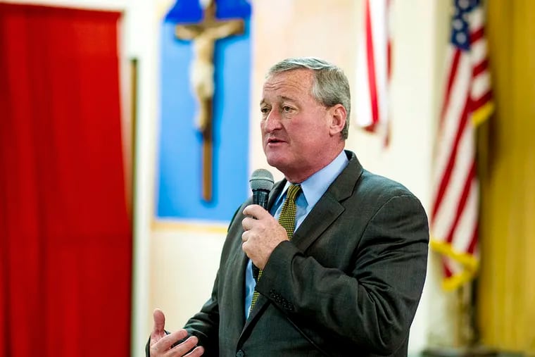 Former City Councilman and mayoral candidate James F. Kenney speaks at a campaign event at the Holy Name Church Hall in Philadelphia, Pa. on May 15, 2015.( JEFF FUSCO / Philadelphia Inquirer )