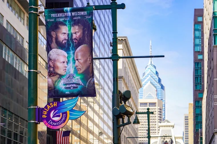 The Philadelphia Convention and Visitors Bureau is auctioning off WrestleMania banners.