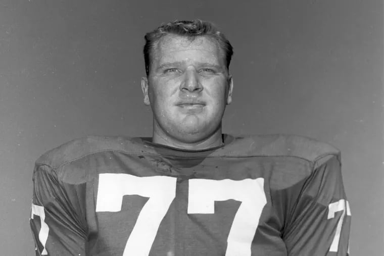 John Madden, tackle for the Philadelphia Eagles, poses in July 1959.