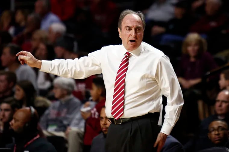 Temple coach Fran Dunphy during a  game against South Florida on Saturday.