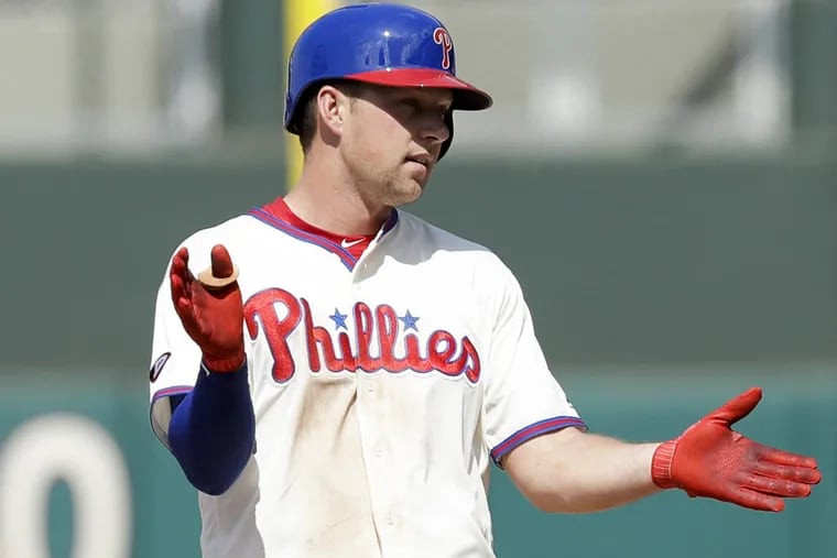 Rhys Hoskins is moving from first base to left field due to the Philadelphia Phillies’ signing of Carlos Santana.