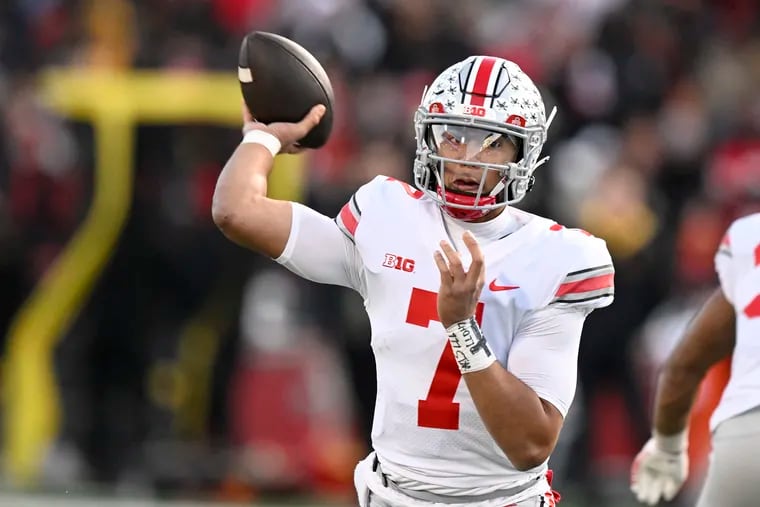 Ohio State quarterback C.J. Stroud threw for 3,340 yards and 37 touchdowns with just six interceptions during the regular season. Stroud will face the nation's No. 2 scoring defense Saturday when the Buckeyes battle Georgia in the College Football Playoff semifinal in Atlanta. (Photo by Greg Fiume/Getty Images)
