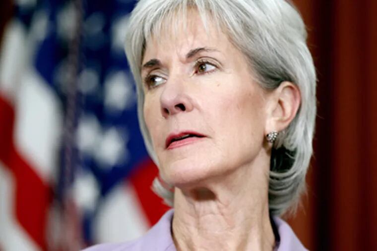 Health and Human Services Secretary Kathleen Sebelius is seen in the Oval Office at the White House in Washington. (AP Photo/Charles Dharapak, File)