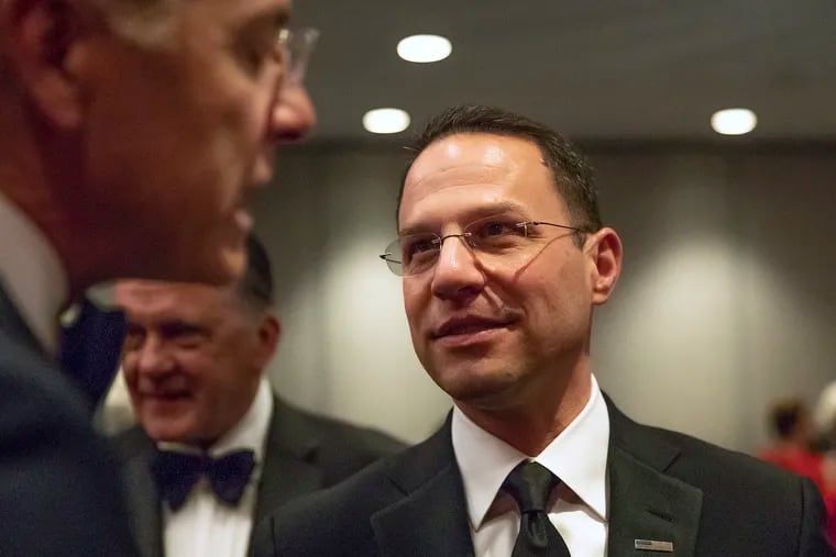 Pennsylvania Attorney General Josh Shapiro during a cocktail hour at the New York Hilton Midtown before the start of the Pennsylvania Society’s 121st Annual Dinner on Saturday.