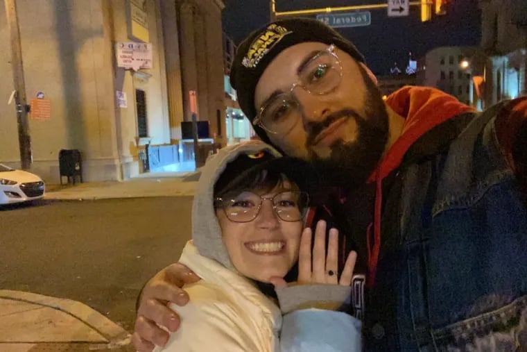 Nearly four years after they kissed as strangers at the Eagles' Super Bowl parade, Shamus Clancy asked Ashley Suder on Friday night to marry him. She said yes.