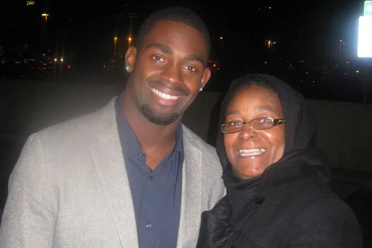 Eagles wide receiver Arrelious Benn and his mother, Denise. (Contributed photo)