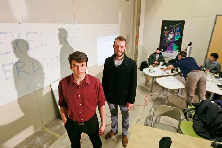 Peter Taddeo (left) and Richard Crane are part of Drexel’s entry in the hyperpod contest. The pods would whisk passengers through pressurized tubes at high speed.
