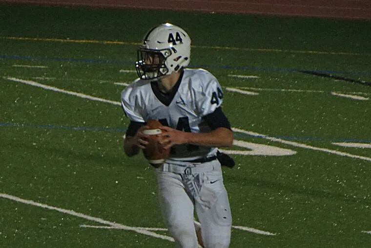 Shawnee's Colin Wetterau, scrambles for a short gain in Friday's 40-7 playoff win over Moorestown.