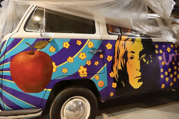 This is the groovy VW bus that will greet patrons of the Fillmore, opening in Fishtown Oct. 1. (DAVID MAIALETTI / STAFF PHOTOGRAPHER)