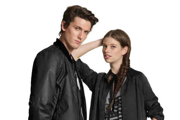 The William Rast for Target line includes, clockwise from top left, pre-wrinkled plaid shirts, stretchy black skirts, leather jackets, woven silk blouses, and jeans and outerwear.