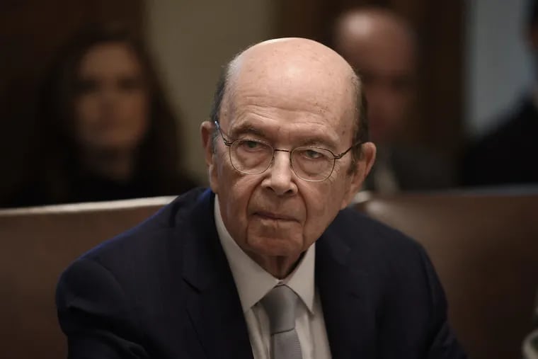 Commerce Secretary Wilbur Ross attends a Cabinet meeting in the Cabinet Room of the White House in Washington, D.C., on February 12, 2019.