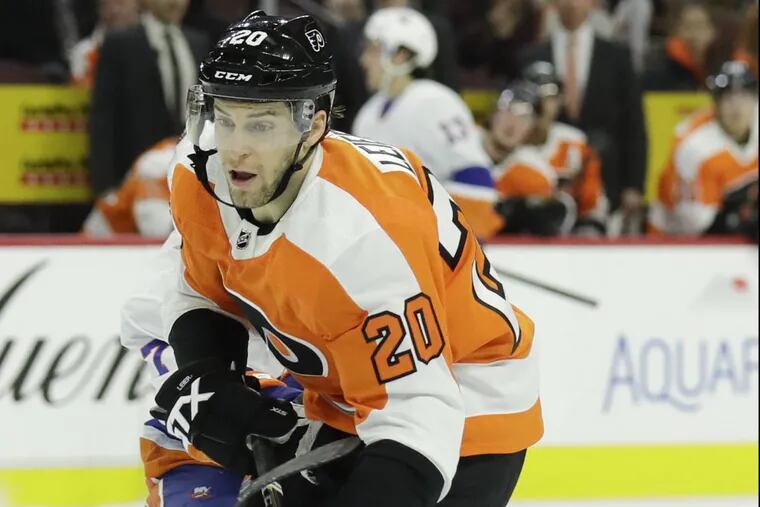 Left winger Taylor Leier has been promoted to the Flyers’ third line.  Michael Raffl was dropped to the fourth.