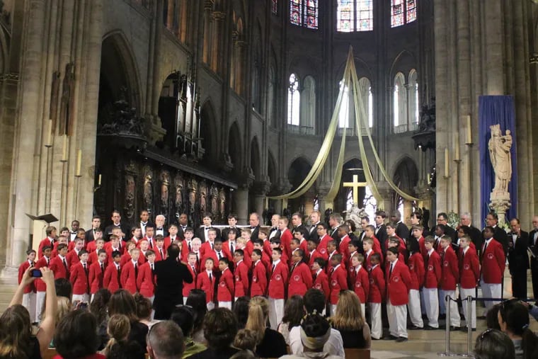 Philadelphia Boys Choir and Chorale in Notre Dame in Paris during the summer 2013 tour.