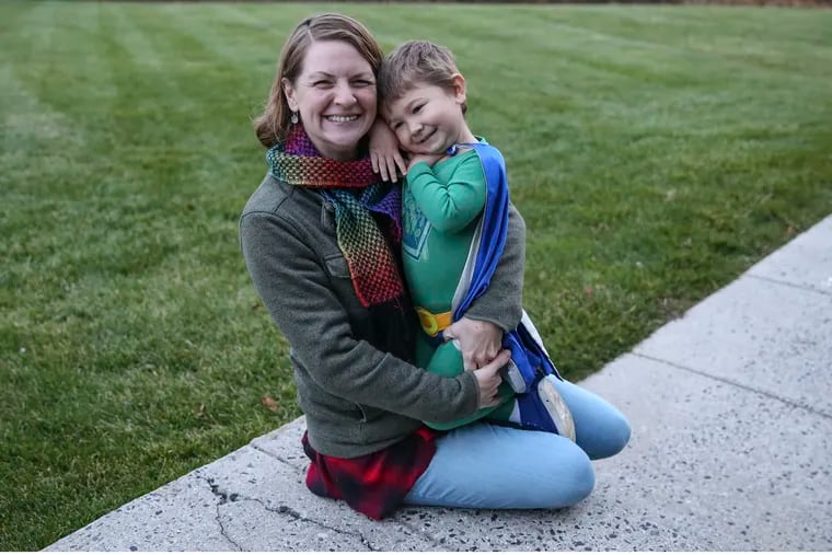 Carrie Miller and her son Oliver, 3, at their Colegeville home. Miller has used the monthly tax credit to pay for preschool and babysitters. Miller also volunteers with the grassroots group Moms Rising, which has been advocating for the tax credit's renewal. Friday, December 17, 2021.