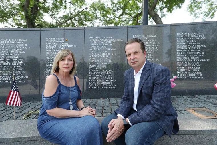 In June 1969, 74 sailors died when the USS Frank E Evans sank in the South China Sea during the Vietnam War. Among them was Patrick Corcoran, a 19-year-old Philadelphia native. Tom Corcoran Jr., Patrick's brother and sister Suzanne Meissler are of some surviving family still working to get their names onto the Washington D.C. memorial, Tuesday July 3, 2018. DAVID SWANSON / Staff Photographer .
