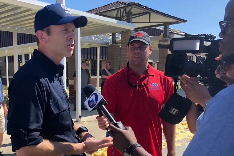 FEMA director William "Brock" Long visited communities affected by Hurricane Michael during an October, 2018 ground tour on Sunday. (Washington Post photo by Patricia Sullivan)