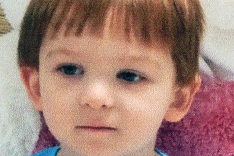 This undated photo provided by the Chester County District Attorney's Office shows 3-year-old Scott McMillan. Gary Lee Fellenbaum and Jillian Tait were charged Nov. 6, 2014, with murder in the death of Scott, who was Tait's son.
