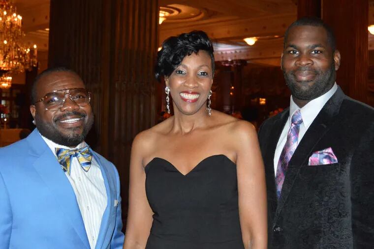 Cory Smalls (left), Tracy Ellis, and Ronnie Flowers at the gala for We Feed the Homeless Philly.