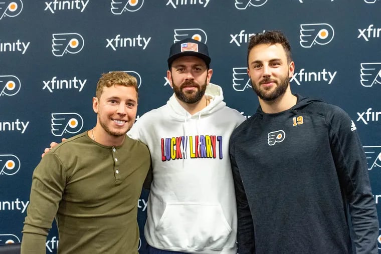 From left, Cam Atkinson,  Keith Yandle, and Derick Brassard joined the team for the 2021-2022 season, reuniting them with their good friend Kevin Hayes.