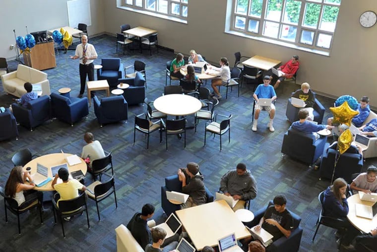 Knowledge Commons is an open space where students can relax or take classes at Downingtown STEM High School. SHARON GEKOSKI-KIMMEL / File Photograph