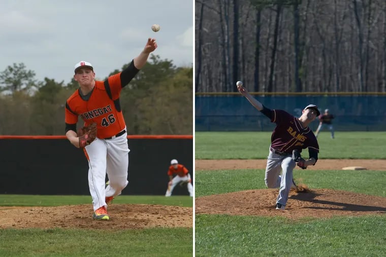Barnegat's Jason Groome (left) and Gloucester Catholic's Tyler Mondile are set for a pitching duel on May 16, 2016 at Campbell's Field.