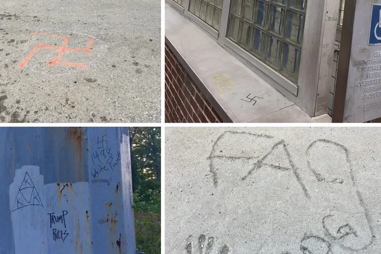 Slurs can appear anywhere: Sidewalks, streets, subway stops, light poles, buildings. Some people write them off as jokes; others find them dangerous and dehumanizing.